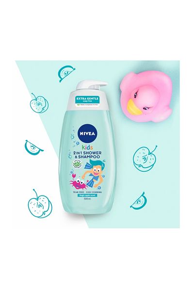 NIVEA Gel De Dus Si Sampon Kids, Mar, 500 ml