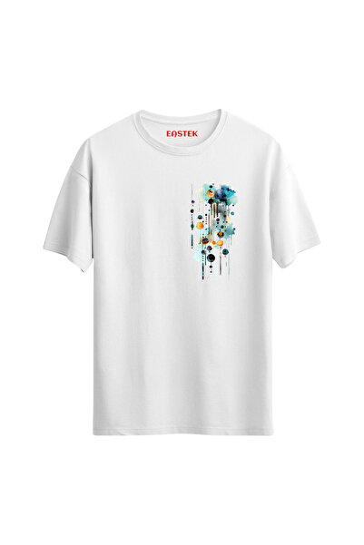 Eastek Tricou cu design abstract Geo Line Minimal Băsesc