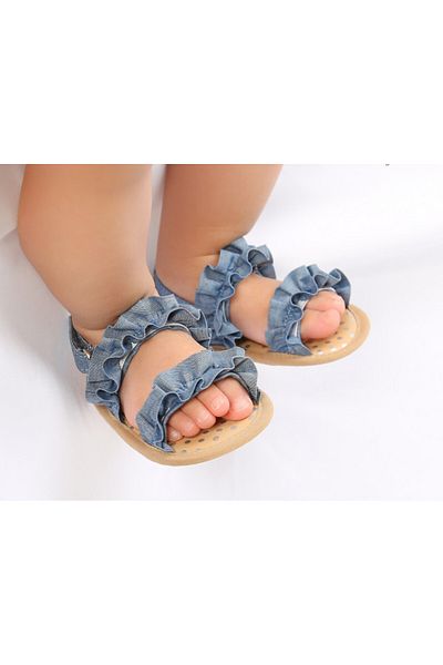 Superbaby Sandalute cu volanase albastre