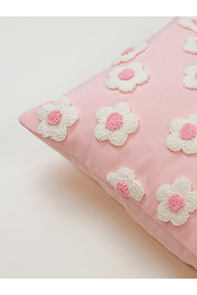 Galia Tasarım Daisy Rectangular Punch Throw Pillow Cover - Pink