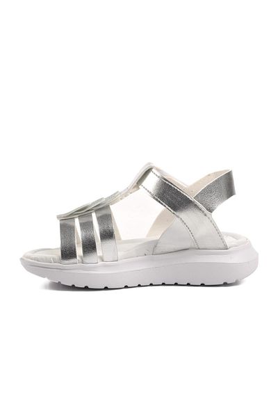 Aspor Silver Gray Girl's Flat Sandals