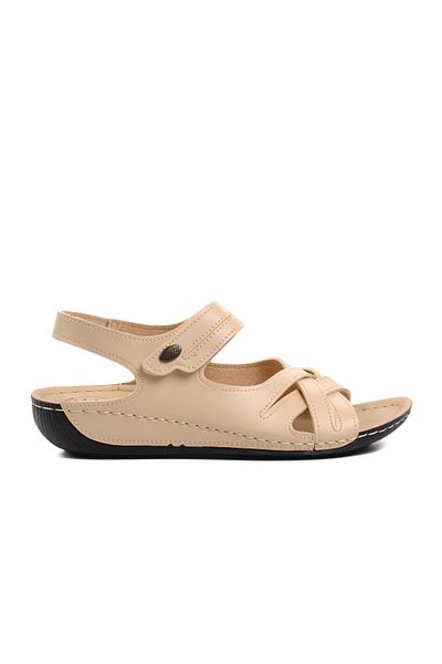 Aspor Beige Women's Flat Sandals