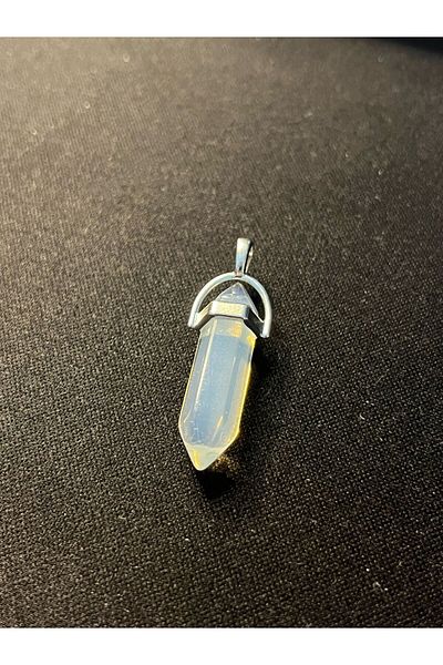 Antin Kuntin Clear White Hexagon Chakra Pendant Bullet-Shape Necklace with Black String Chain Shiny Durable