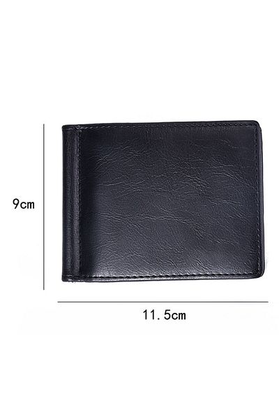 OEM Men's leather wallet, BGHYHYHI, compact, with RFID technology, black, 11.5x9 cm