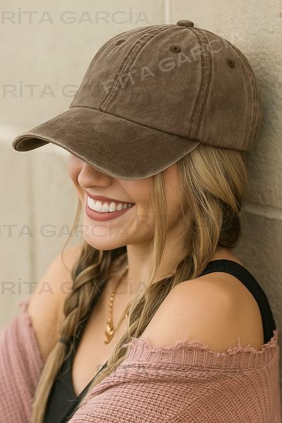 Ritagarcia Унисекс шапка с кафява шапка с избелен дизайн