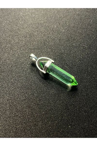 Antin Kuntin Green Hexagon Chakra Pendant Bullet-Shaped Necklace with Black Rope Chain Shiny Durable