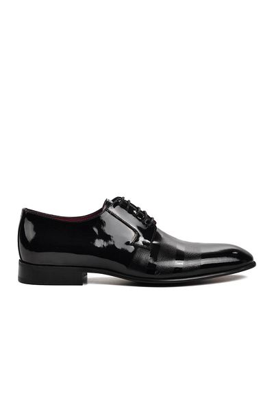 Aspor Black Patent Leather Men's Classic Shoes