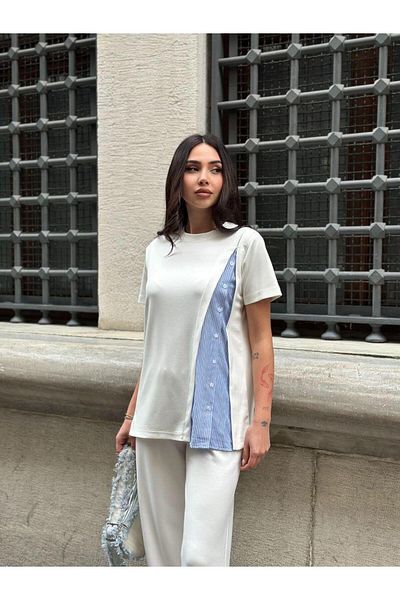 Elaxi Terikoton Garnish Ornament Button Suit