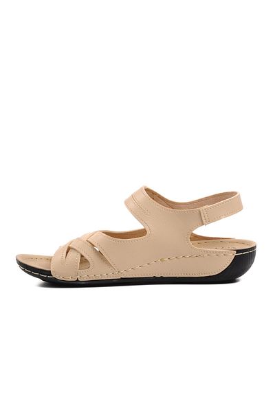 Aspor Beige Women's Flat Sandals
