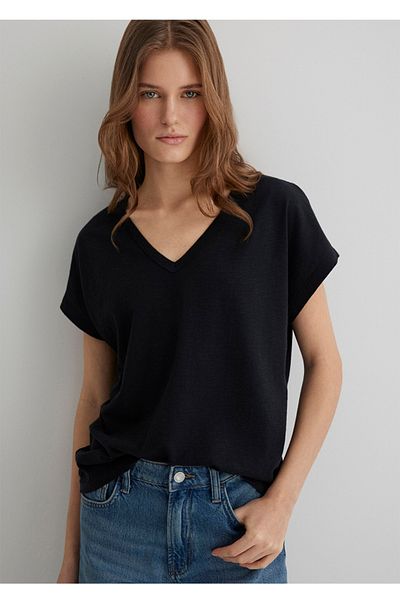 Mavi V-Neck Regular Fit 100% Cotton Basic T-Shirt