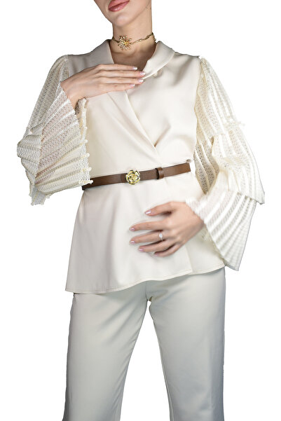 GoDeri Χρυσό 100% Γνήσιο Δέρμα 2 cm Ανοιχτό Καφέ Γυναικεία Ζώνη - Φόρεμα, Ζώνη Παντελονιού ROSE