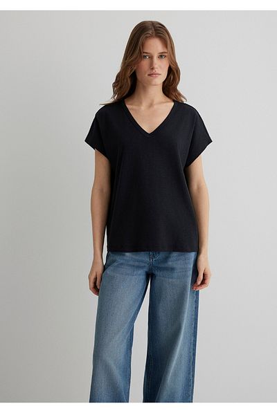 Mavi V-Neck Regular Fit 100% Cotton Basic T-Shirt