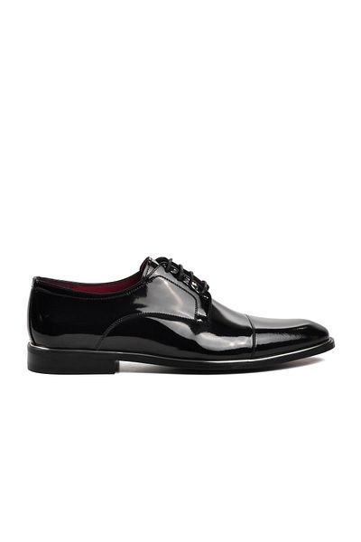 Aspor Black Patent Leather Men's Classic Shoes