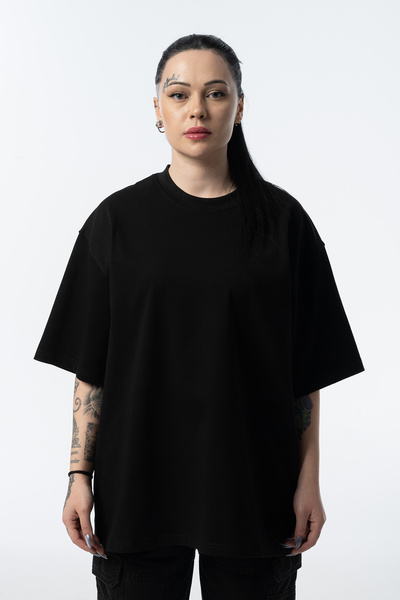 Nhara Unisex Oversize Μαύρο T-Shirt