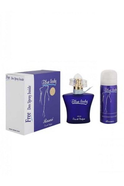 Rasasi Blue Lady Eau de Parfum, Free Deodorant Spray 40, 50 ml
