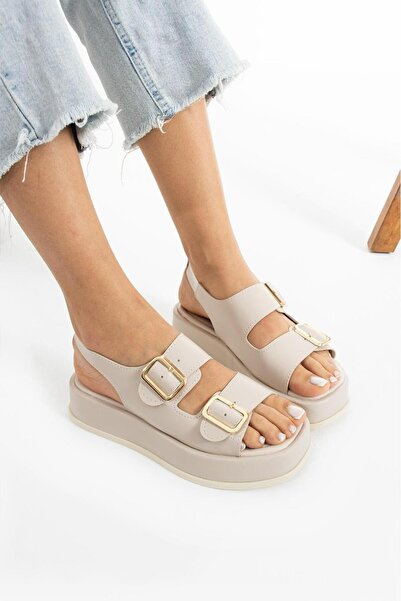 Hacıoğlu Ayakkabı Sandale Hco pentru damă - Design plat cu cataramă și confor...