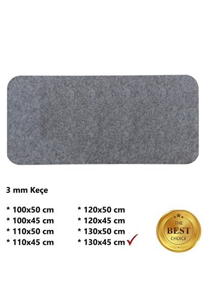 Wotrart Mouse Pad Masa Üstü Koruyucu 3mm Gri Renk Keçe Klavye PC Notebook Altı