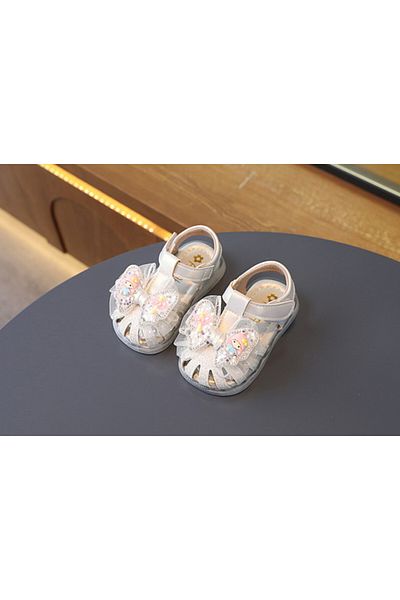 Superbaby Sandale alb sidefat pentru fetite - Doll