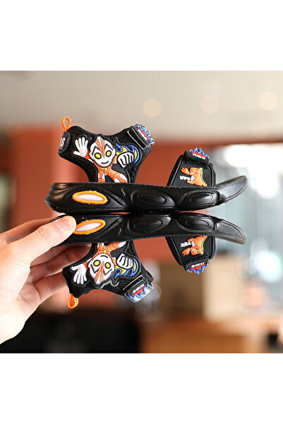 Superbaby Black sandals with orange - Super hero