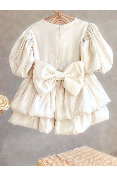 Pinkitokids Piril Balloon Sleeve Balloon Skirted Girl's Dress
