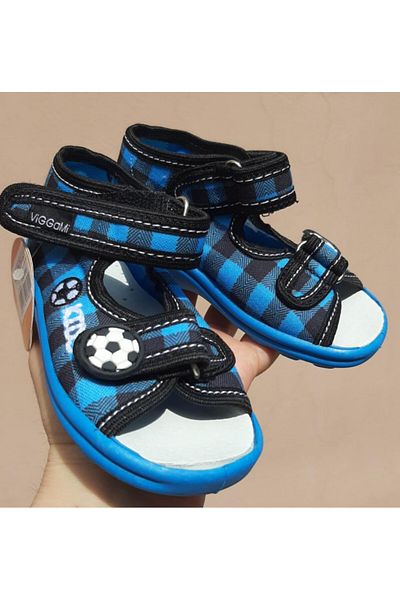 Superbaby Sandalute pentru baietei - Carouri albastre