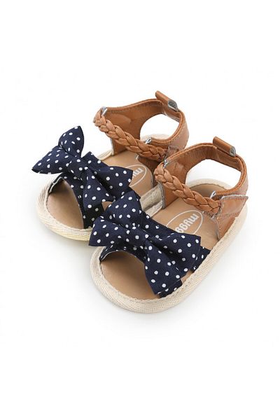 Superbaby Sandalute bleumarine cu bulinute albe