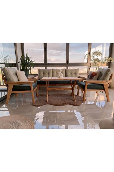 cdmobilya Masif Ahşap Bahçe Balkon takımı