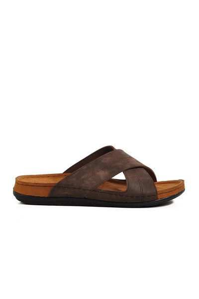 Aspor Brown Anatomical Men's Flat Slippers