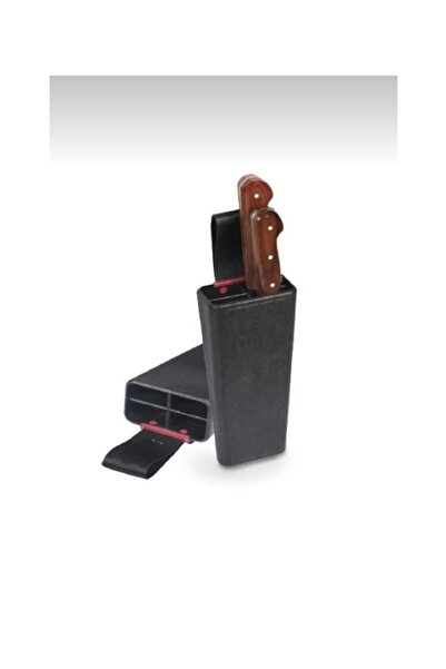 abnturk 4 Bölmeli Bıçak Kütüğü Kasap Kütüklük Kemer Askılı 22x9cm