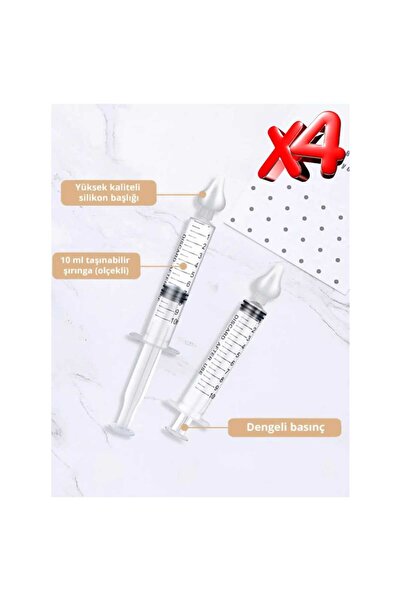MorPort 4'lü Şırıngalı Burun Aspiratörü I Bebek Burun Temizleme Aparatı I Beb...