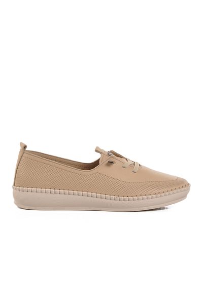 Voyager Beige Genuine Leather Anatomical Women's Casual Shoes Z083 Z