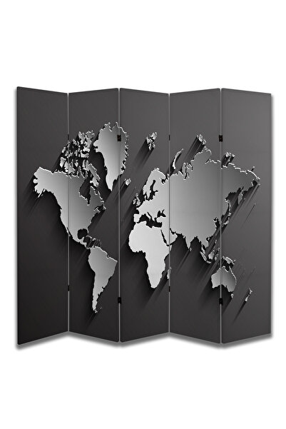 dbsanat Coğrafya Temalı Özel Tasarım Paravan Room Divider 180 x 200 cm