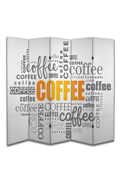 dbsanat Kafe Temalı Özel Tasarım Paravan Room Divider 180 x 200 cm