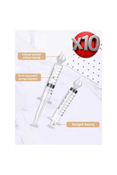 MorPort 10'lu Şırıngalı Burun Aspiratörü I Bebek Burun Temizleme Aparatı I Be...