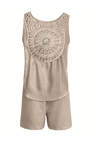 CN Women's Comfortable Summer Sleeveless Jumpsuit with Ivy Back Detail