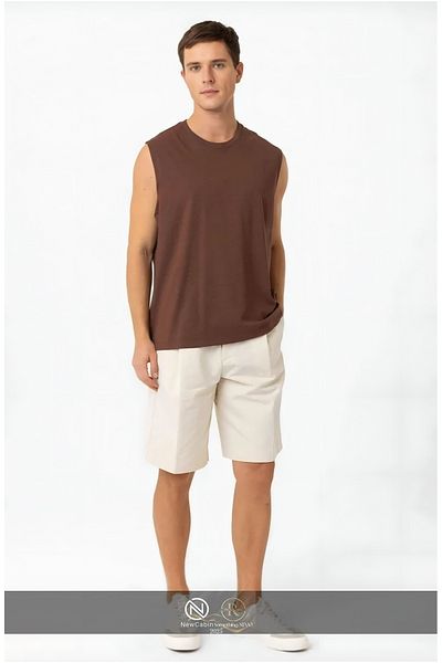 NewCabin New Season Cotton Training-Casual Athlete Oversize Αμάνικο T-Shirt