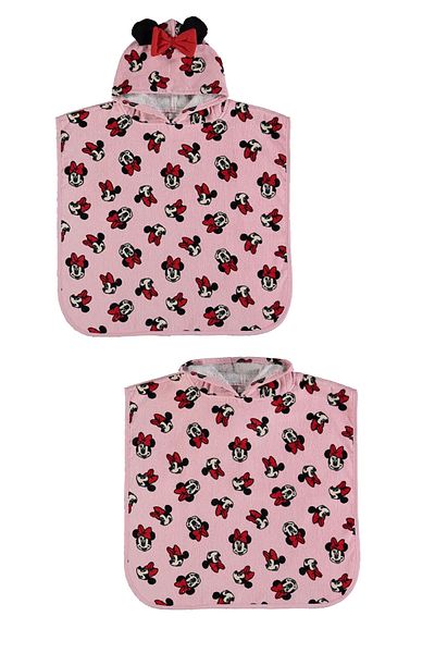 Minnie Mouse 3-5 Years Old Girl's Beach Towel Poncho and Swimming Set + Swimming Oversleeve with Carrying Bag + Swimming Life Ring