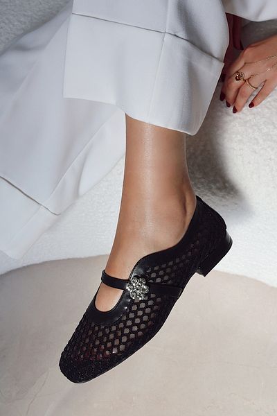 POLKA STORE Pantofi de damă, confortabili, eleganti, cu detaliu de cataramă din piatră principală