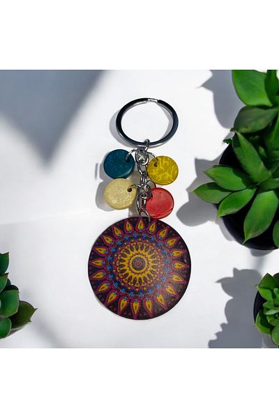 DKY Bohemian Style Coconut Handmade Keyring Bag Charm