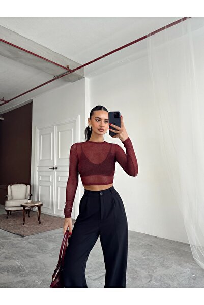 mydukkan.co Glitter Mesh Blouse