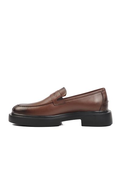 Aspor Brown Patent Leather Genuine Leather Men's Loafer Shoes Premium