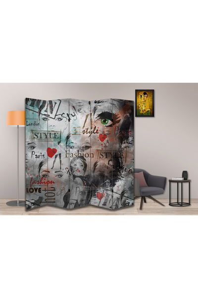 dbsanat Moda Temalı Özel Tasarım Paravan Room Divider 180 x 200 cm