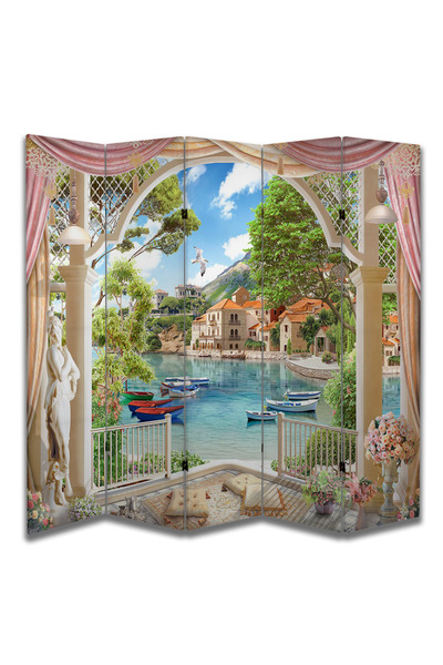 dbsanat Manzara Temalı Özel Tasarım Paravan Room Divider 180 x 200 cm