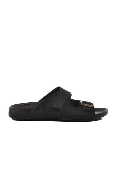 Aspor Black Double Banded Lightweight Men's Slippers