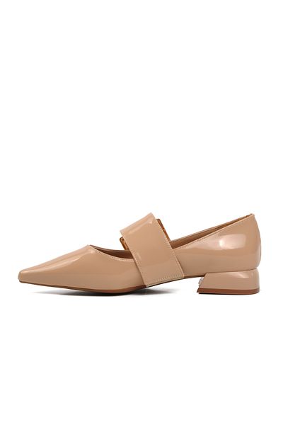 Aspor Nude Nut Patent Leather Women's Evening Dress Shoes