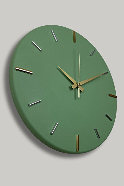 MOOCLOCK ساعة حائط سادا موديل حديثة، مزخرفة، معدنية، مرآة، آلية تدفق صامتة (40 سم)