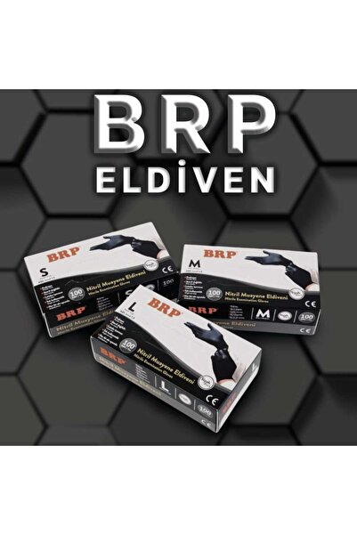 Teknoloji Eldiven Siyah Brp Nitril Pudrasız Muayne Eldiveni L