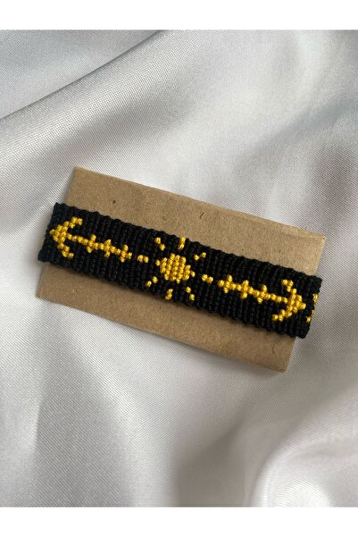 MELUSH Black Color Sun Pattern Bracelet Handcrafted Knitted Bracelet