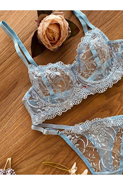 RUYAZ Σουτιέν Γυναικείο Μπλε Εσώρουχο Δαντελένιο