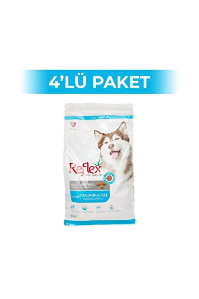 Reflex Somonlu ve Pirinçli Yetişkin Köpek Maması 3 kg 4 Adet